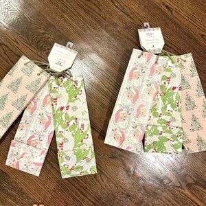 Eco Luxe Holiday Gift Bag lot 6 - Christmas Wine Glitter All Over Print Retro